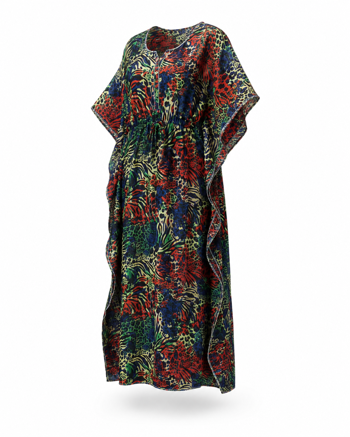 Zohroze Multicolor Animal Print Kaftan Nightgown