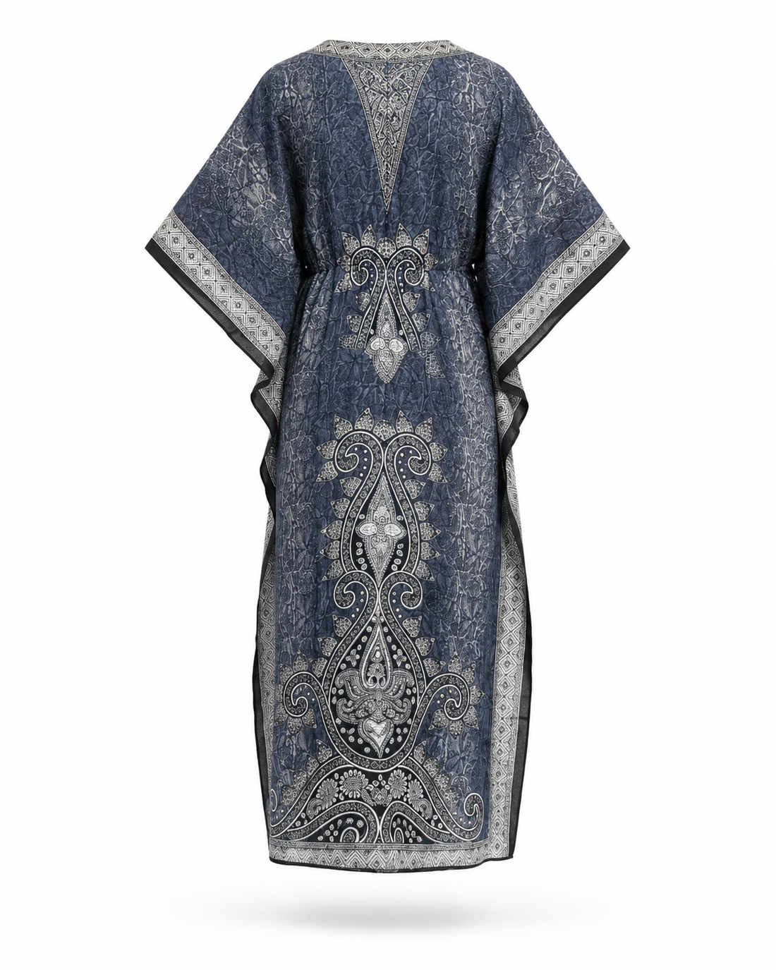 Zohroze Grey & Black Paisley Kaftan Maxi Dress