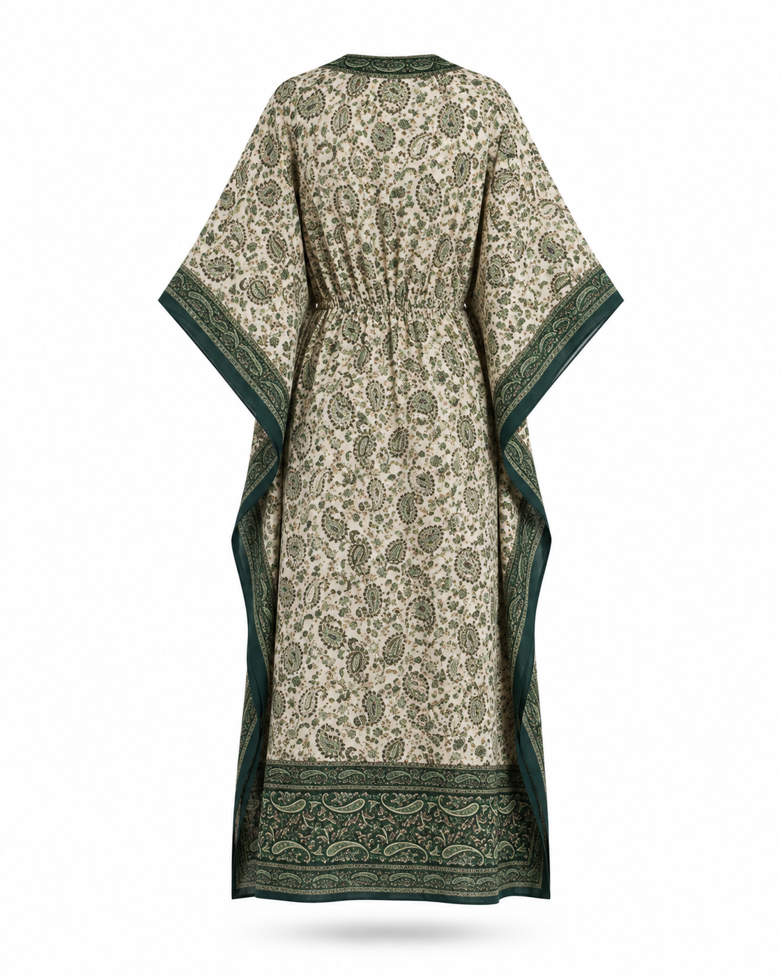Zohroze Green Paisley Print Kaftan Maxi Dress