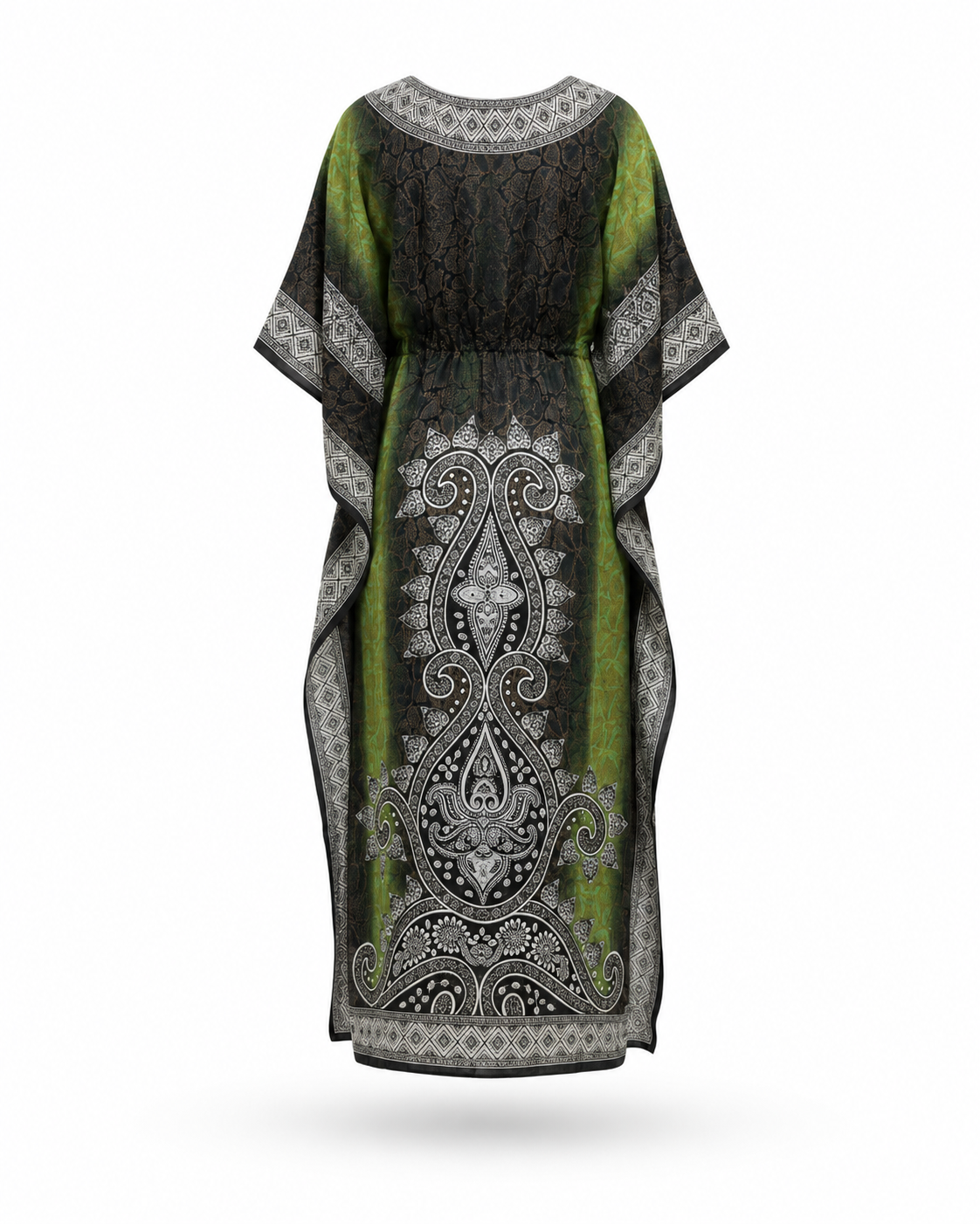 Zohroze Green Ombre Paisley Kaftan Maxi Dress