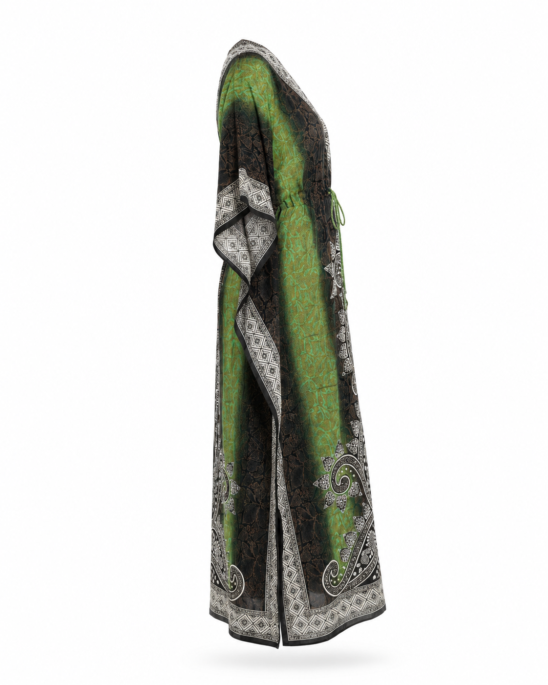 Zohroze Green Ombre Paisley Kaftan Maxi Dress
