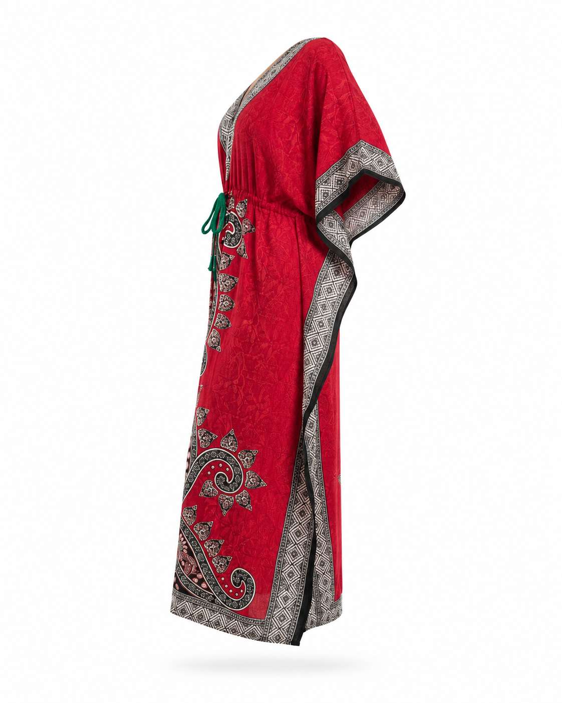 Zohroze Red Paisley Kaftan Maxi Dress