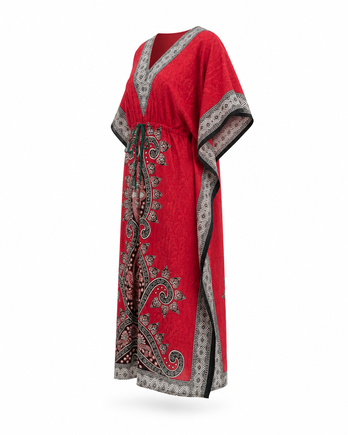 Zohroze Red Paisley Kaftan Maxi Dress