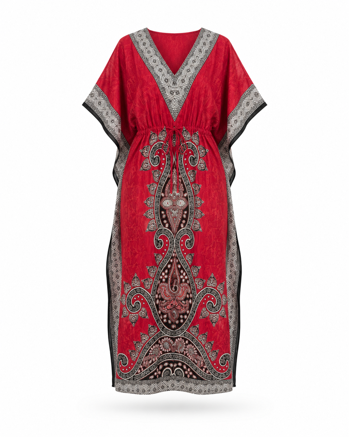 Zohroze Red Paisley Kaftan Maxi Dress
