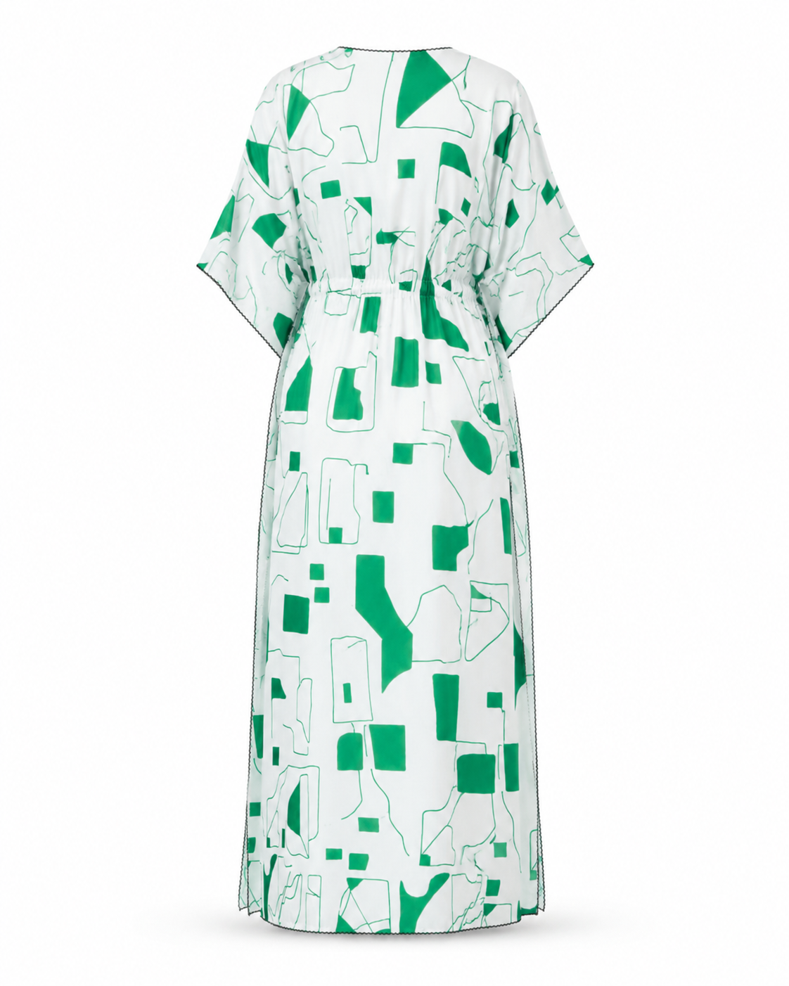 Zohroze White & Green Abstract Kaftan Nightgown