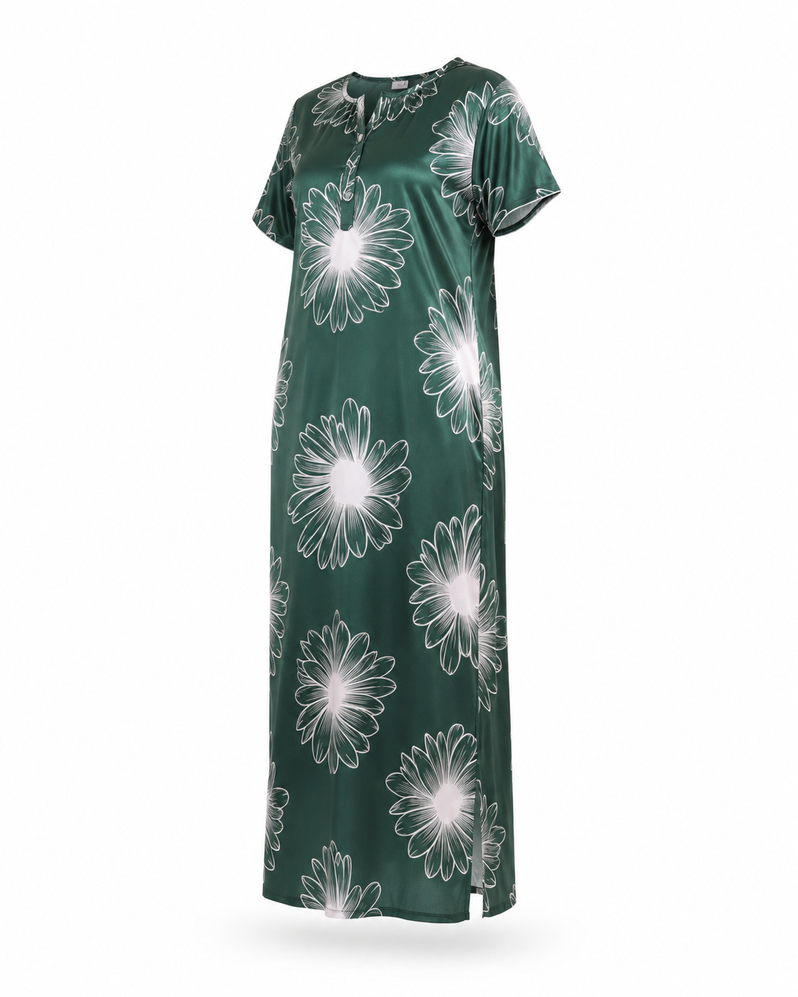 Zohroze Forest Daisy Floral Satin Nightgown