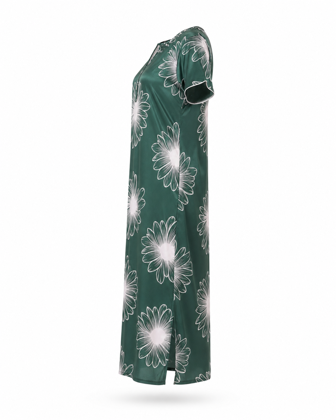 Zohroze Dark Green Floral Kaftan Nightgown