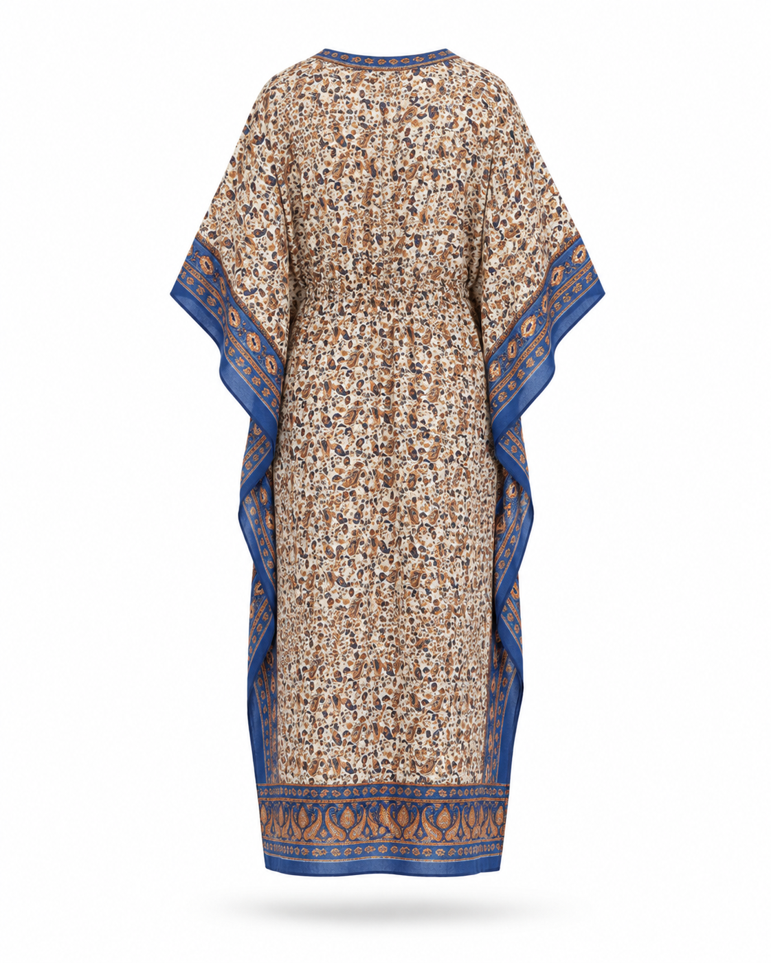 Zohroze Blue Paisley Print Kaftan Maxi Dress
