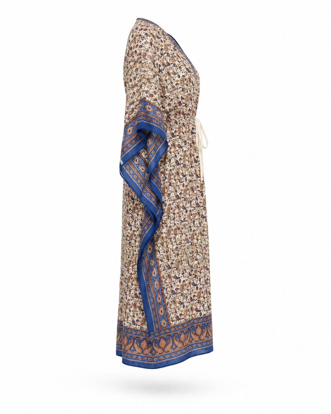 Zohroze Blue Paisley Print Kaftan Maxi Dress