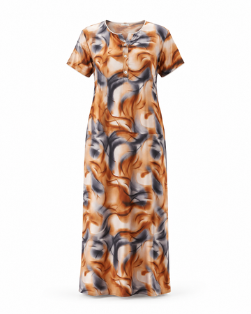 Zohroze Copper Abstract Swirl Nightgown