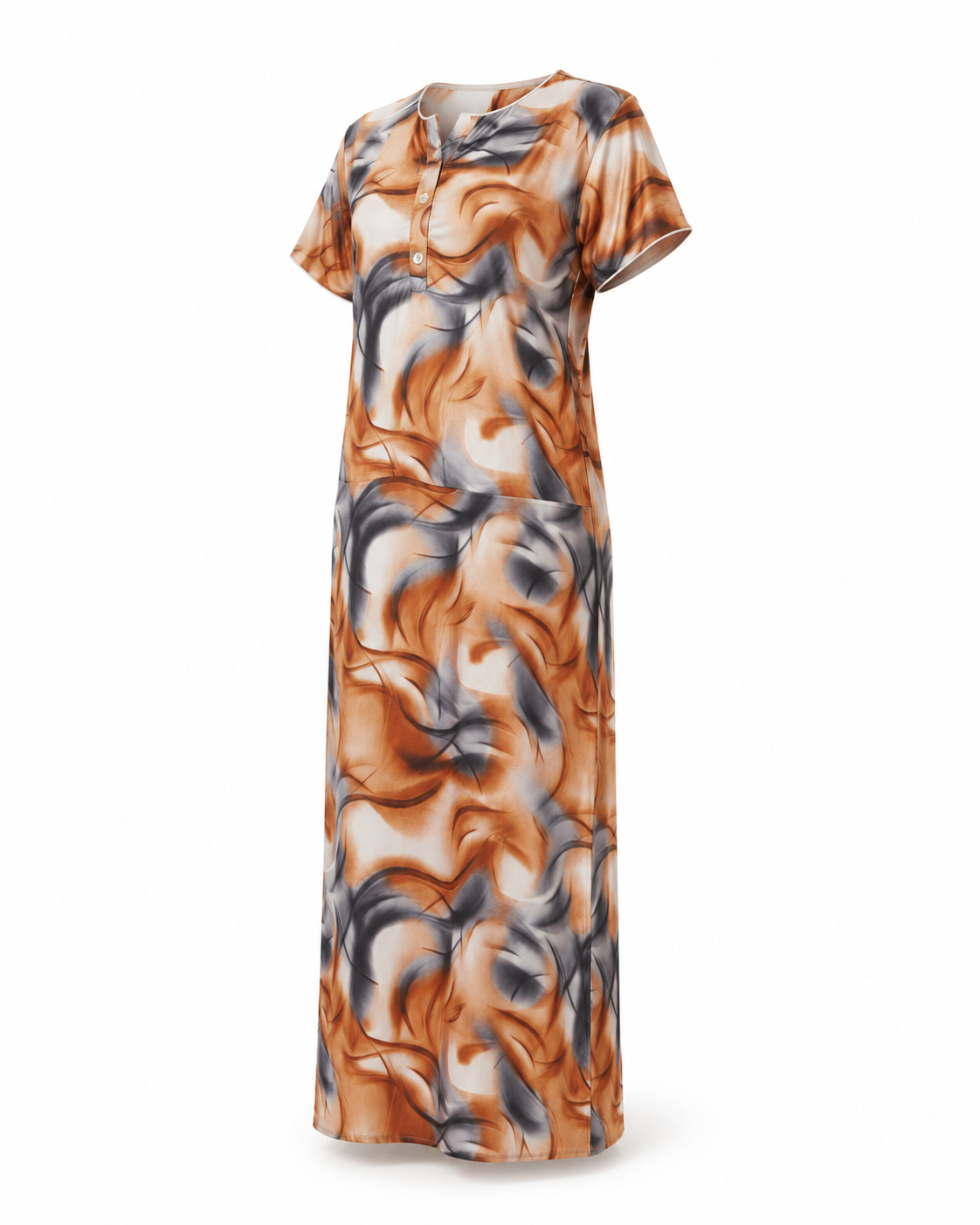Zohroze Copper Abstract Swirl Nightgown
