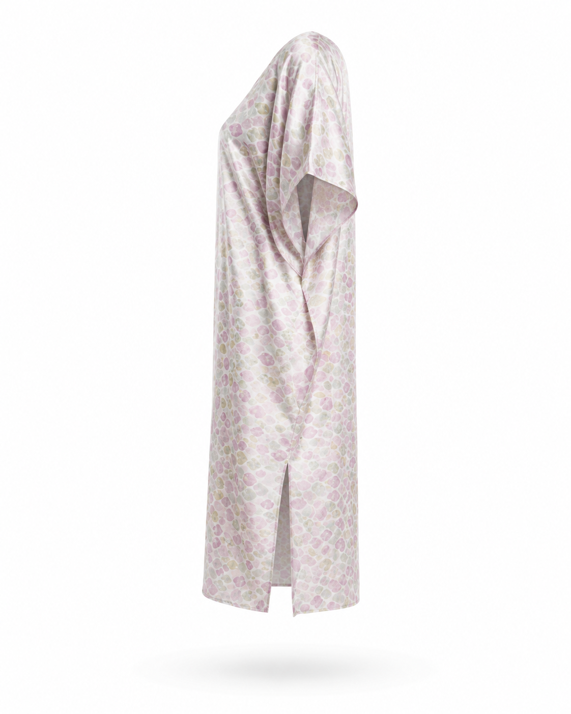 Zohroze Pastel Heart Print Satin Kaftan