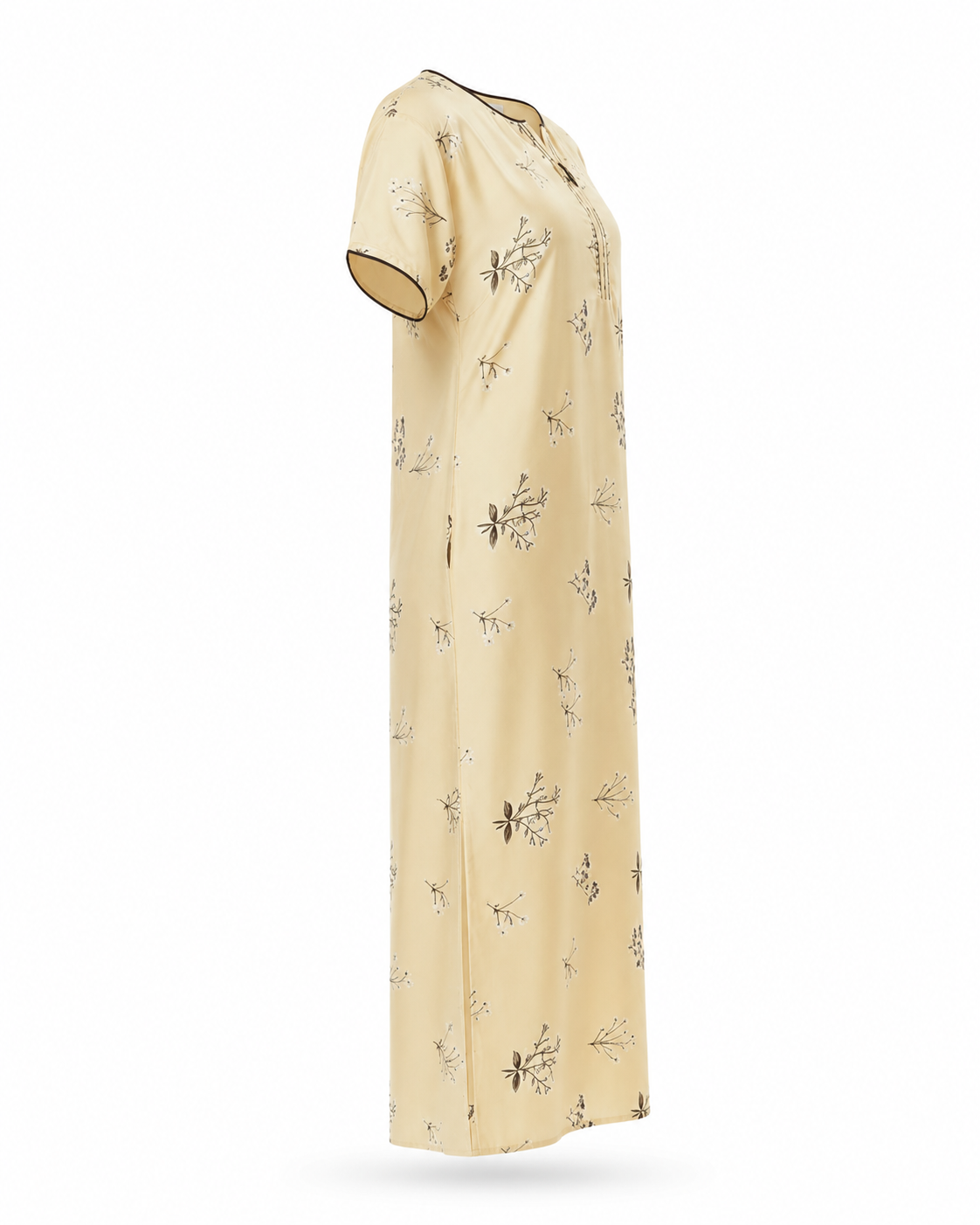 Zohroze Cream Italian Satin Maxi Nightgown