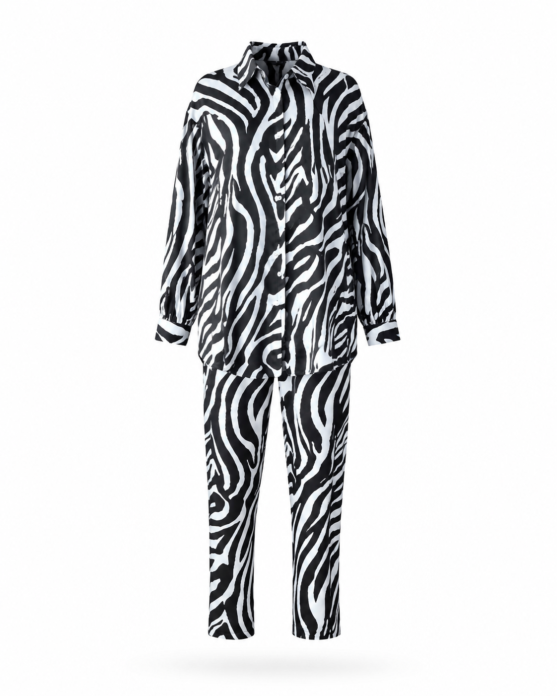Zohroze Zebra Print Satin Co-Ord Set