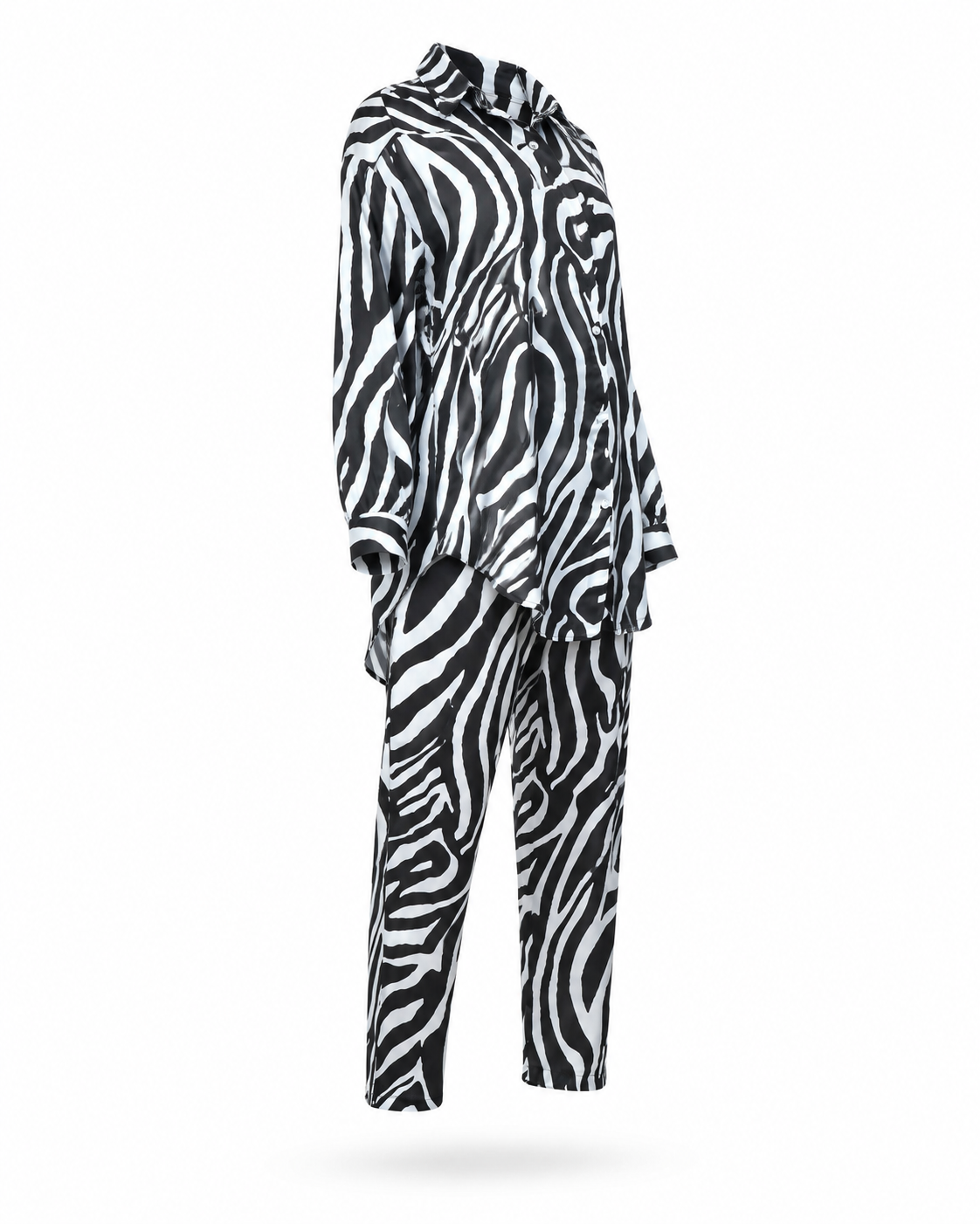 Zohroze Zebra Print Satin Co-Ord Set