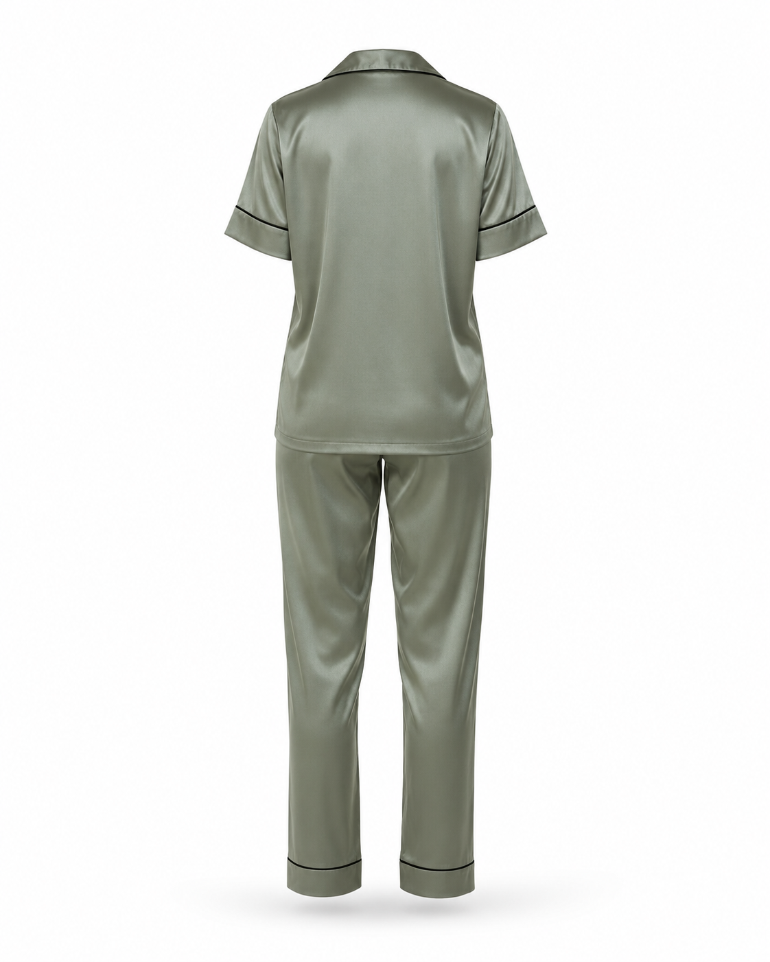 Zohroze Sage Green Italian Satin Nightsuit Set