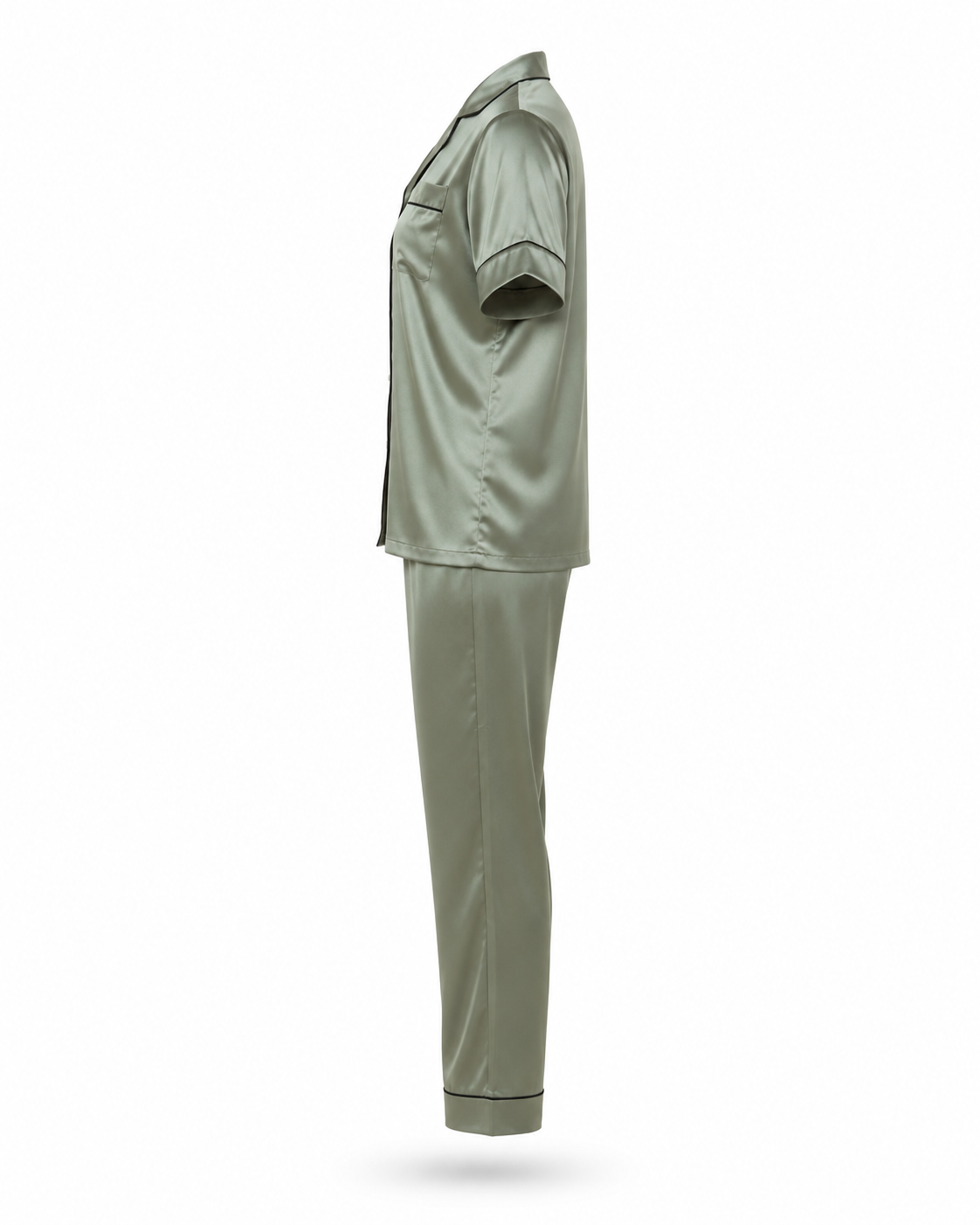Zohroze Sage Green Italian Satin Nightsuit Set