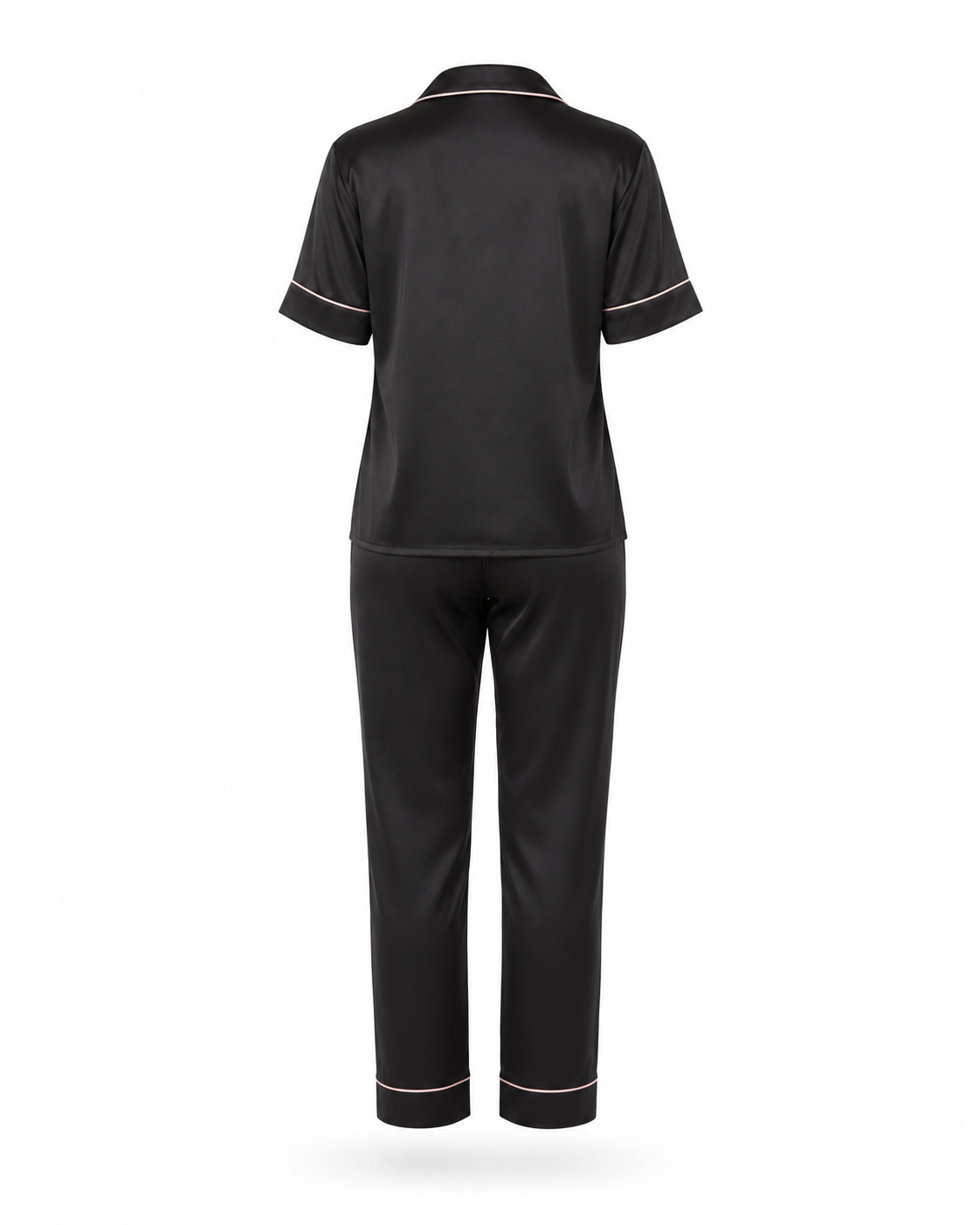 Zohroze Black Italian Satin Nightsuit Set