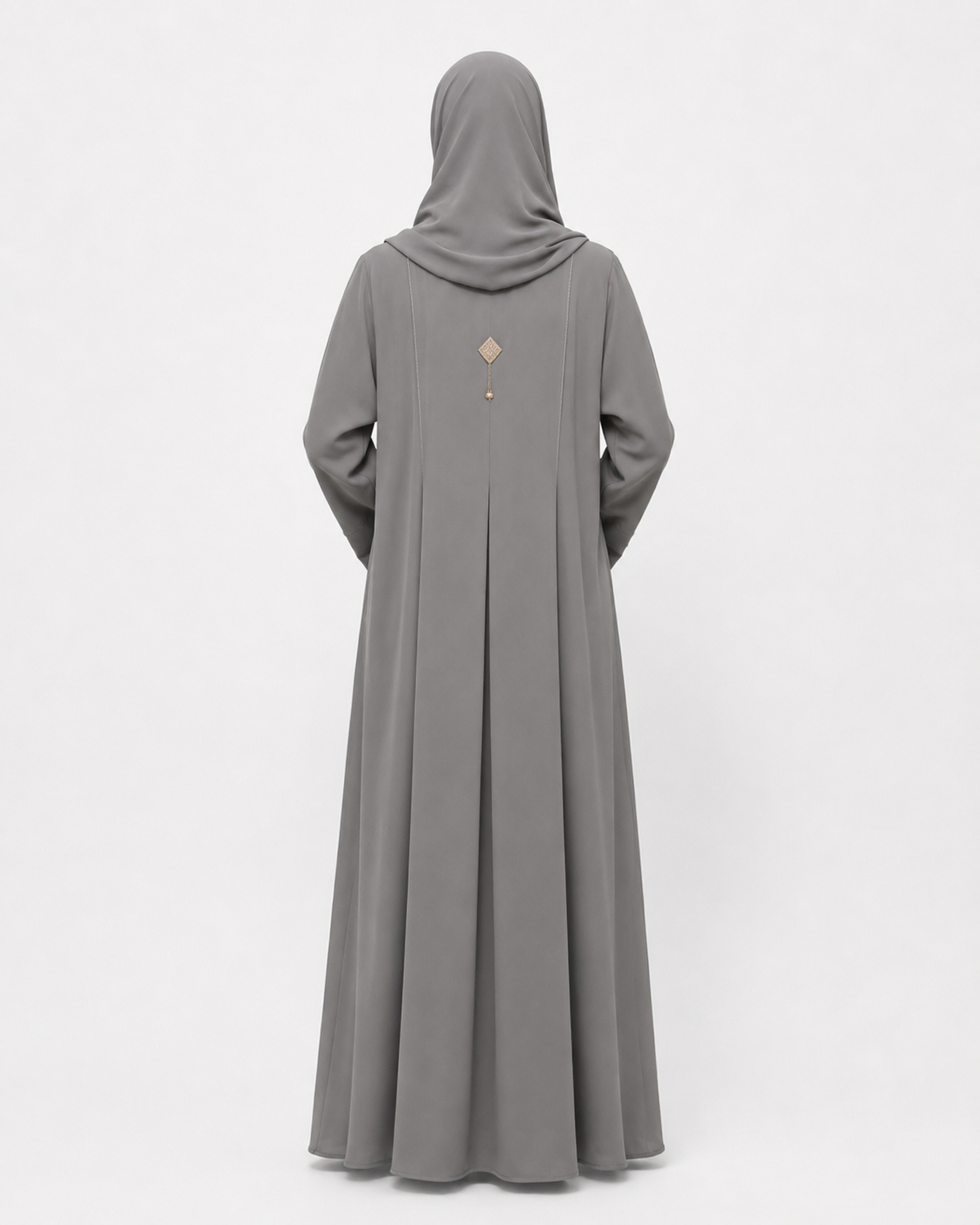 Zohroze Slate Grey Structured Panel Abaya