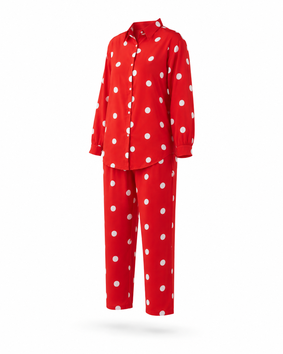 Zohroze Retro Dot Co-Ord Set in Red Polka Print