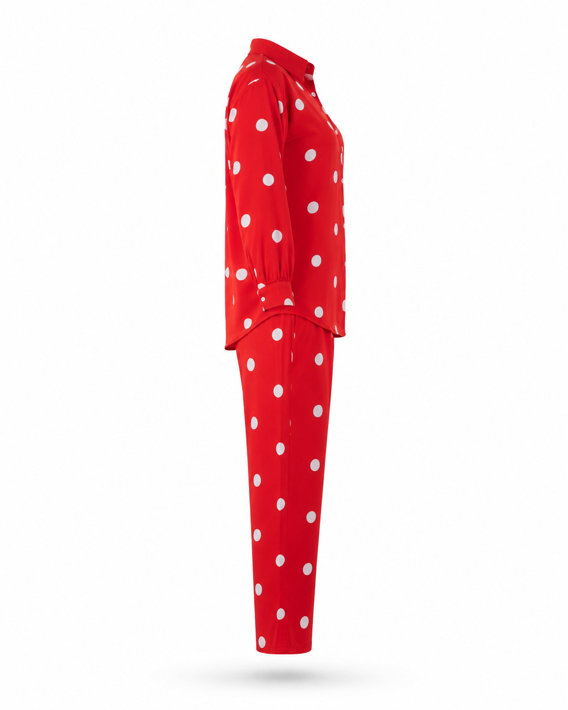 Zohroze Retro Dot Co-Ord Set in Red Polka Print