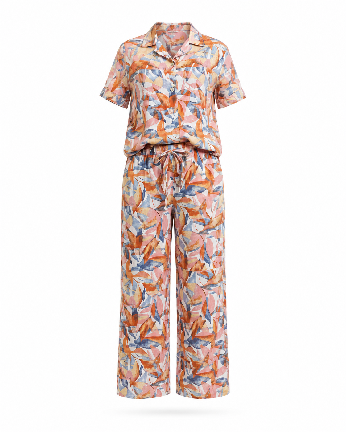 Zohroze Abstract Print Linen Co-Ord Set
