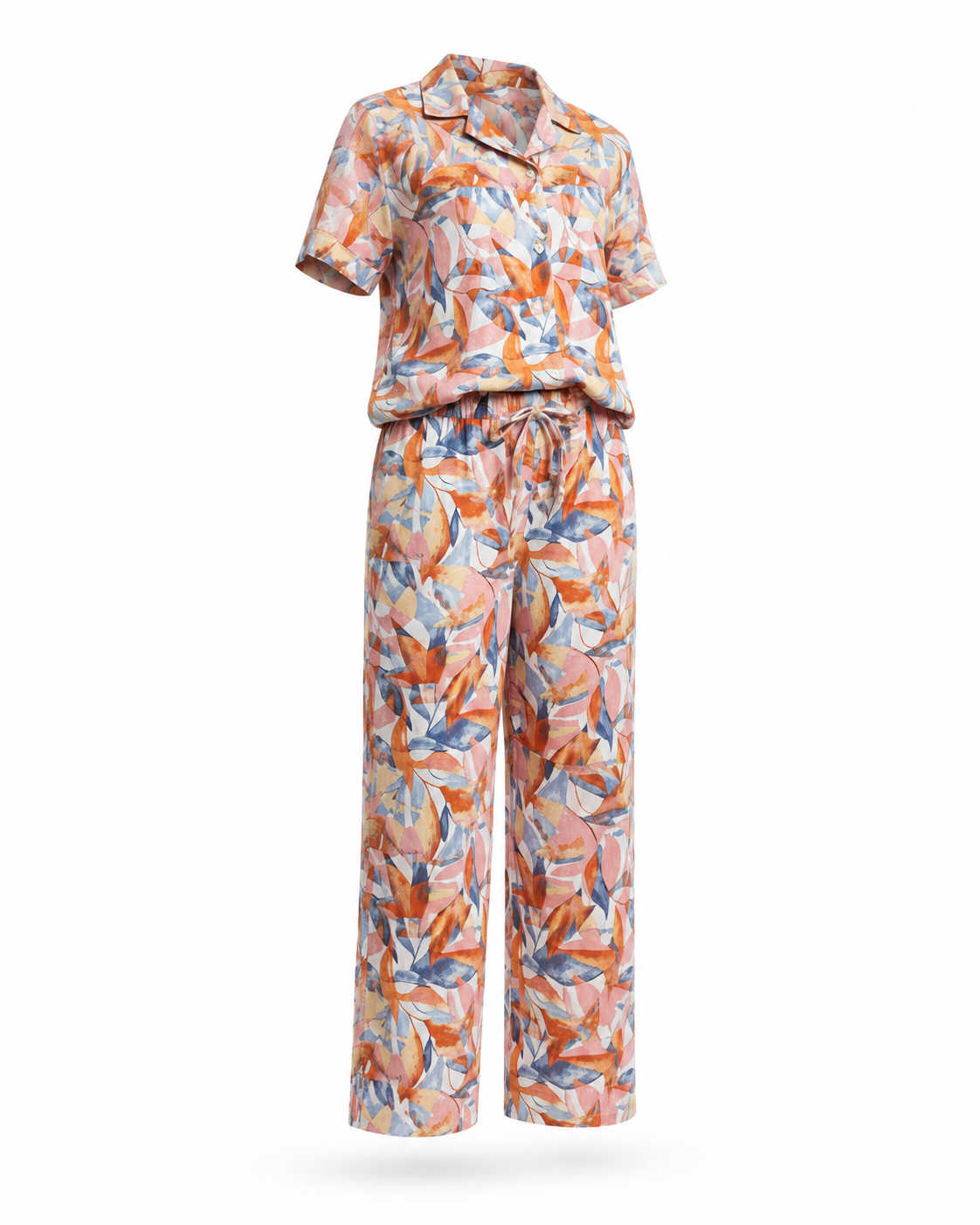 Zohroze Abstract Print Linen Co-Ord Set