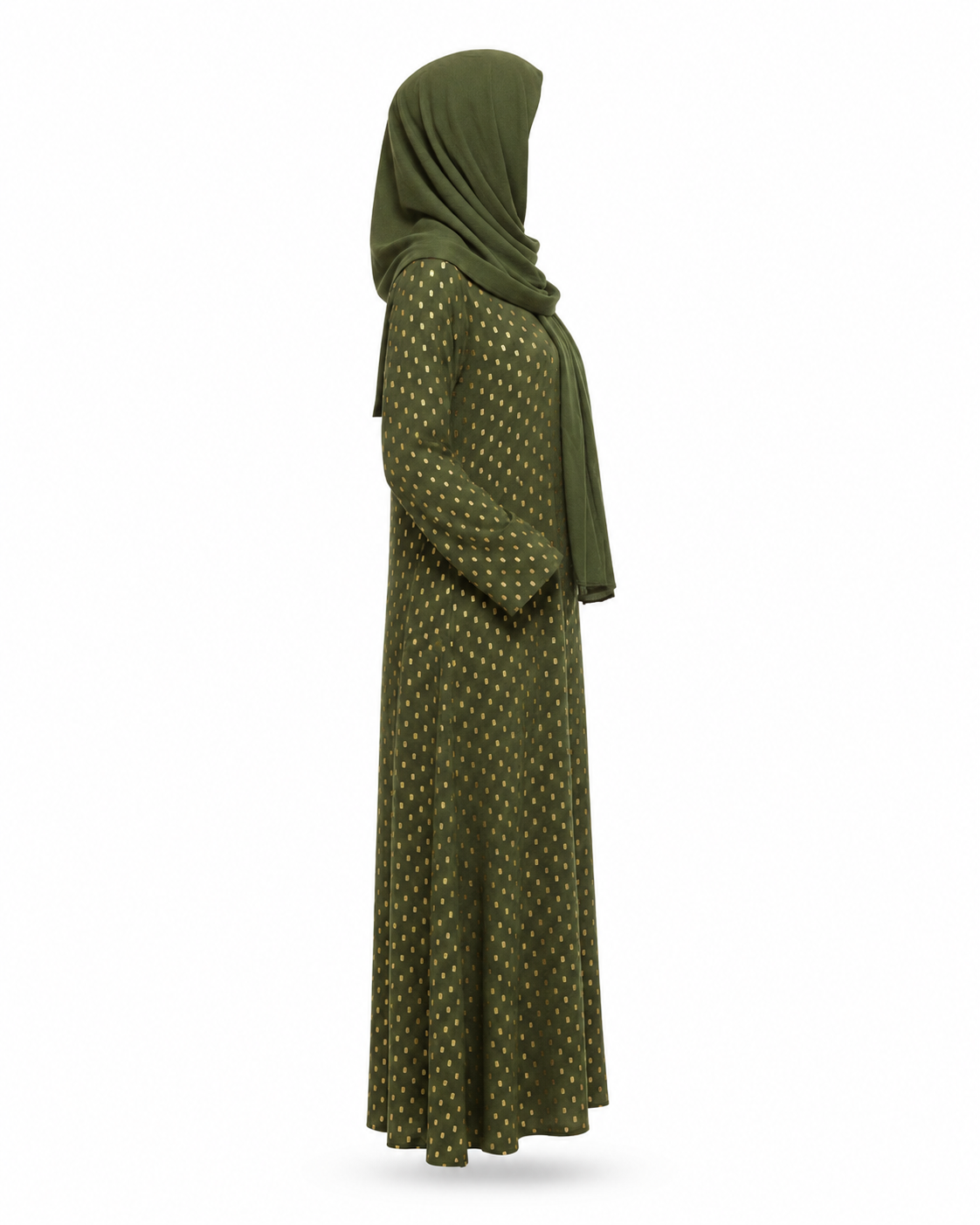 Zohroze Emerald Green Botanical Embroidered Abaya