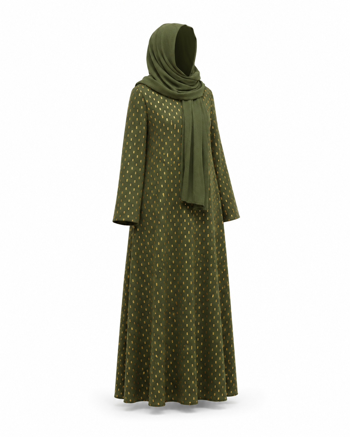 Zohroze Emerald Green Botanical Embroidered Abaya