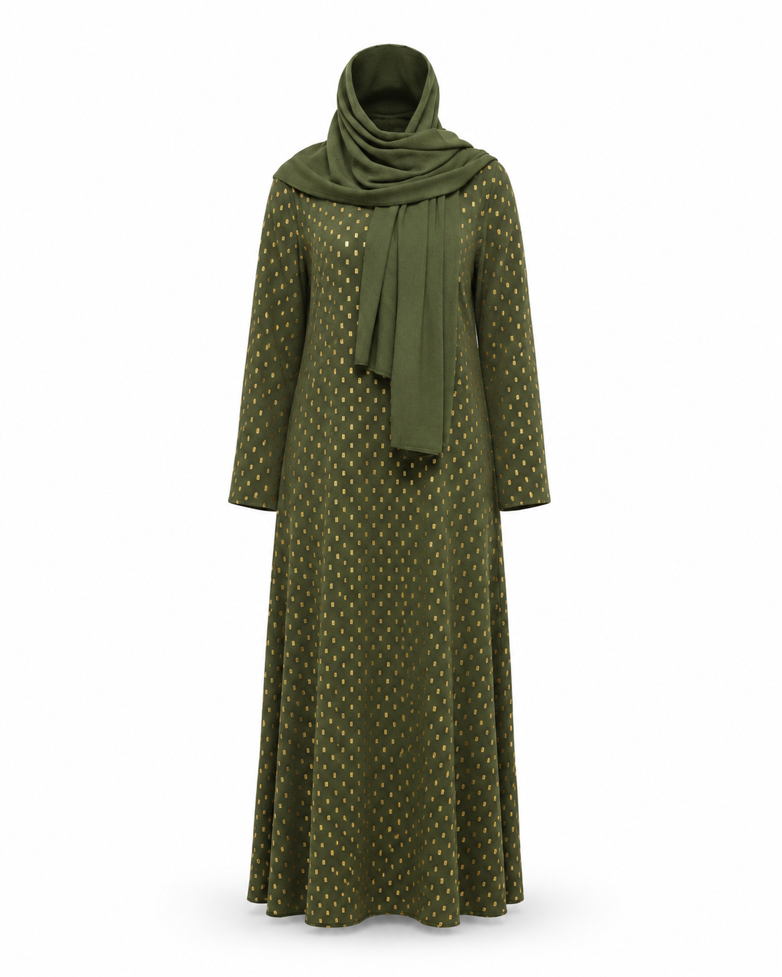 Zohroze Emerald Green Botanical Embroidered Abaya