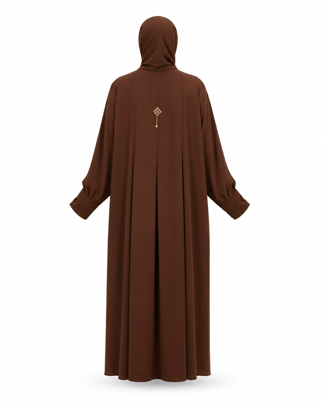 Zohroze Deep Cocoa Panel Abaya