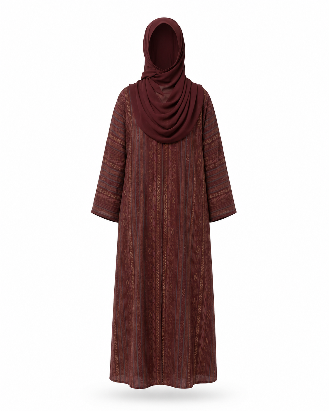Zohroze Crimson Printed Cotton Abaya