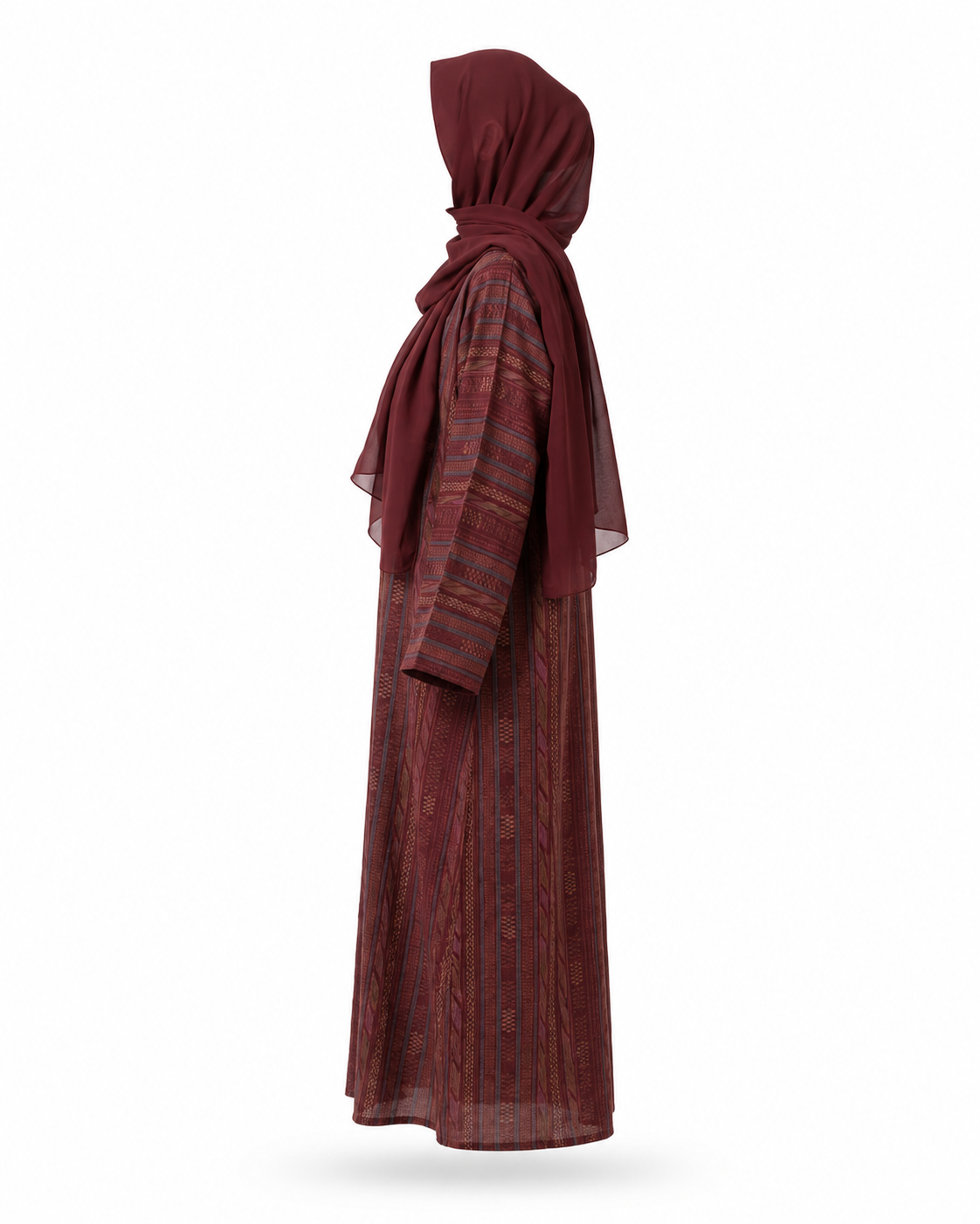 Zohroze Crimson Printed Cotton Abaya