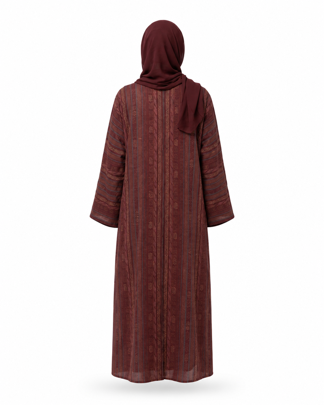 Zohroze Crimson Printed Cotton Abaya
