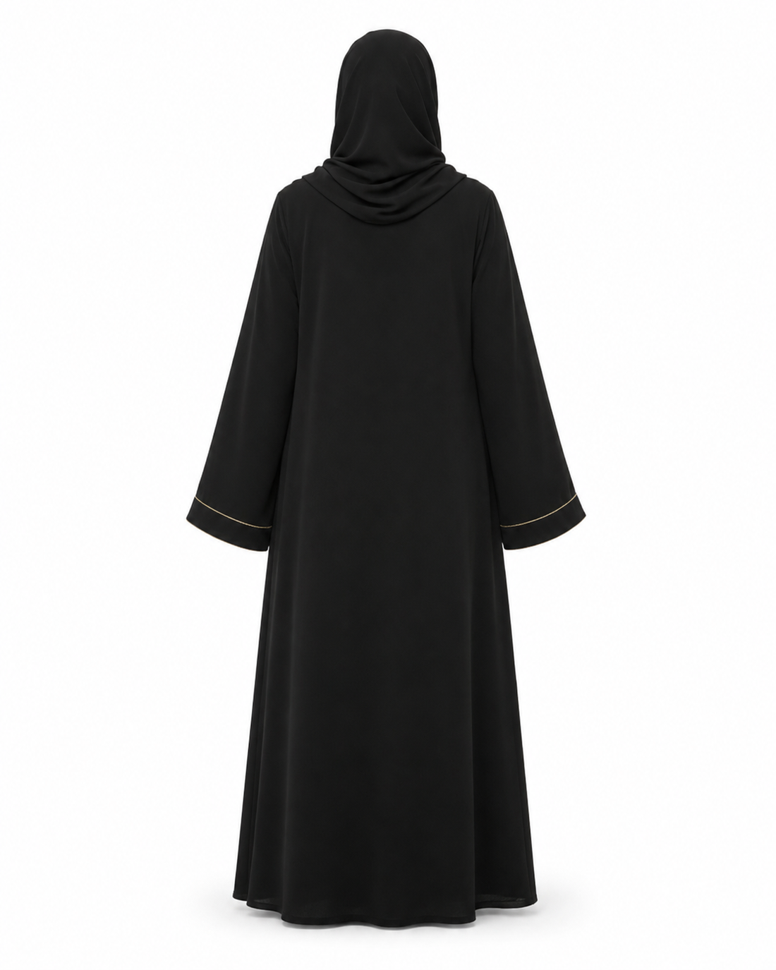 Zohroze Black Tiered Open Abaya