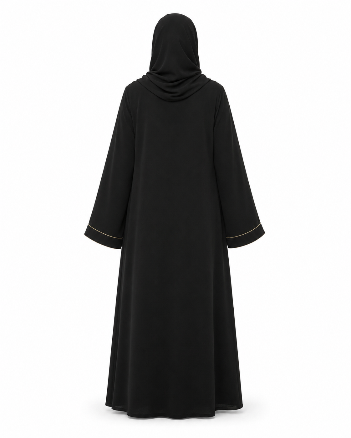 Zohroze Black Tiered Open Abaya
