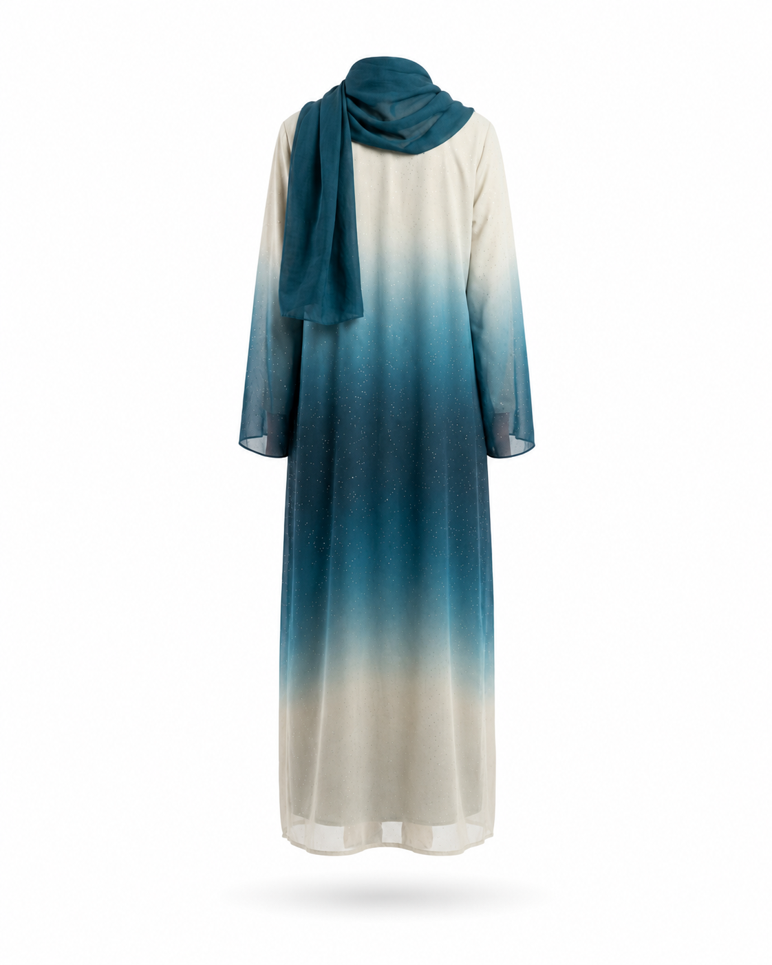 Zohroze Azure Teal Ombre Shimmer Abaya