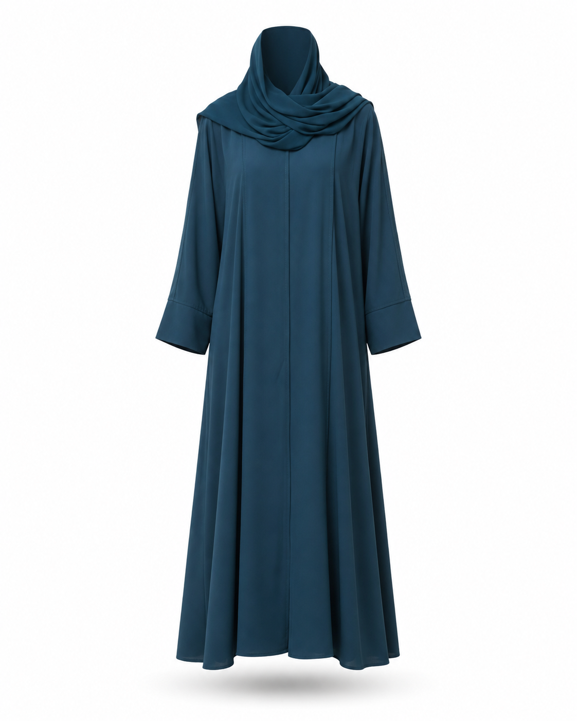 Zohroze Deep Teal Structured Modest Abaya