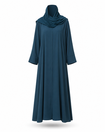 Zohroze Deep Teal Structured Modest Abaya