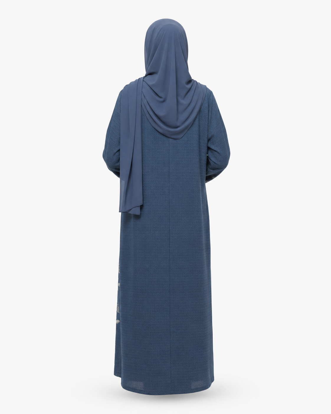 Zohroze Azure Blue Embroidered Kimono Abaya