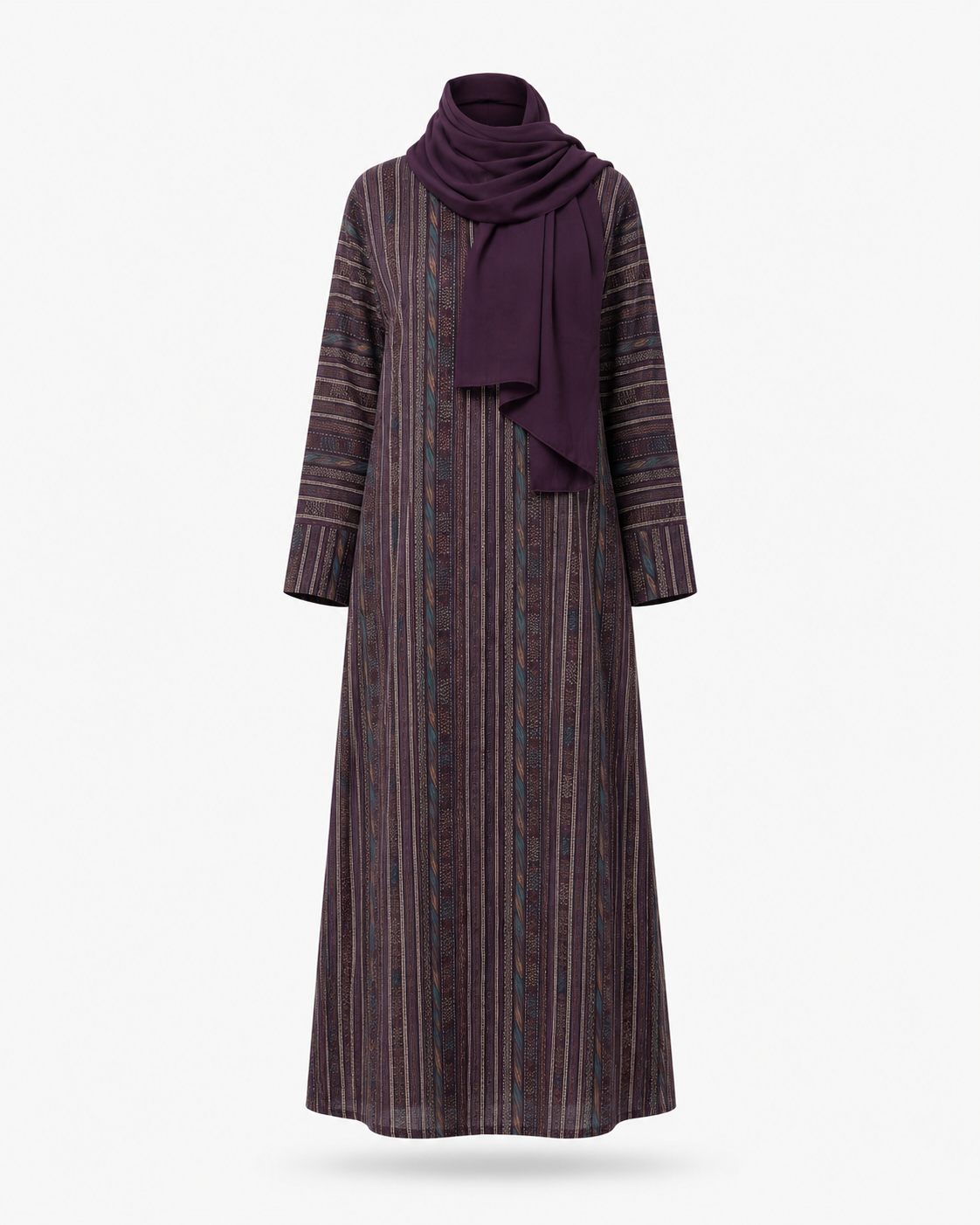 Zohroze Amethyst Purple Cotton Abaya