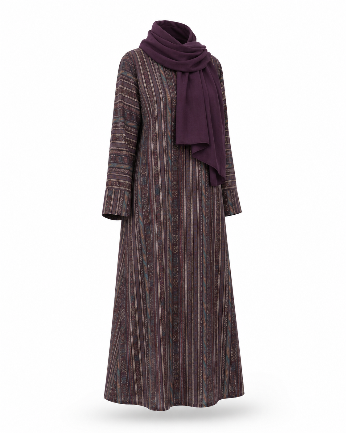 Zohroze Amethyst Purple Cotton Abaya