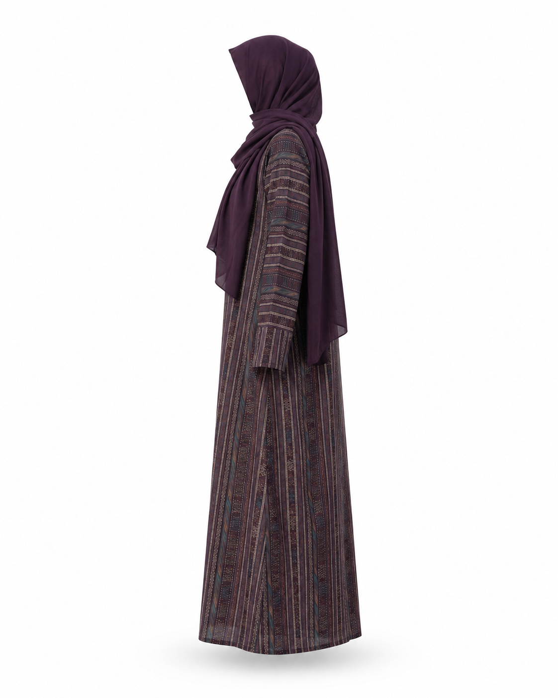 Zohroze Amethyst Purple Cotton Abaya