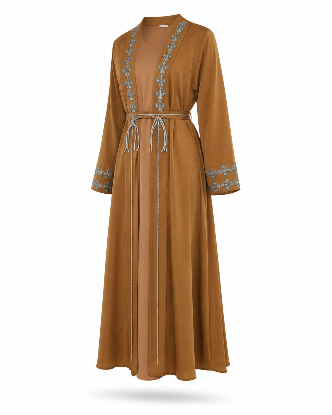 Zohroze Premium Cocoa Brown Open Jacket Abaya