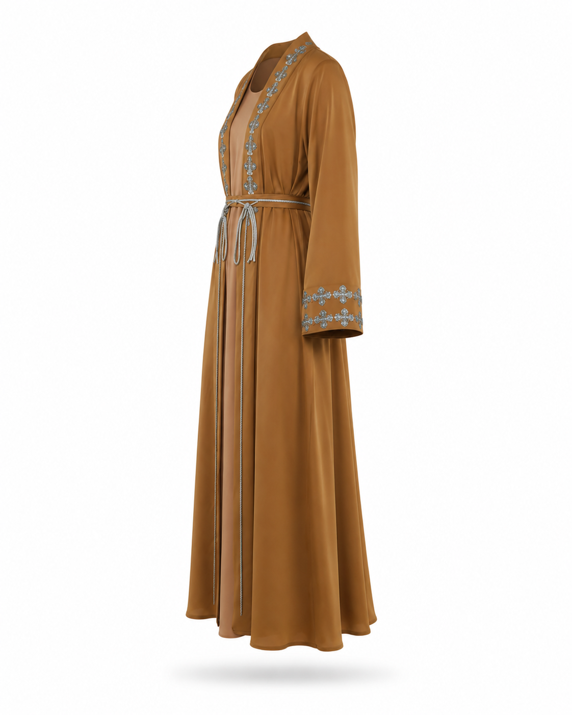 Zohroze Premium Cocoa Brown Open Jacket Abaya