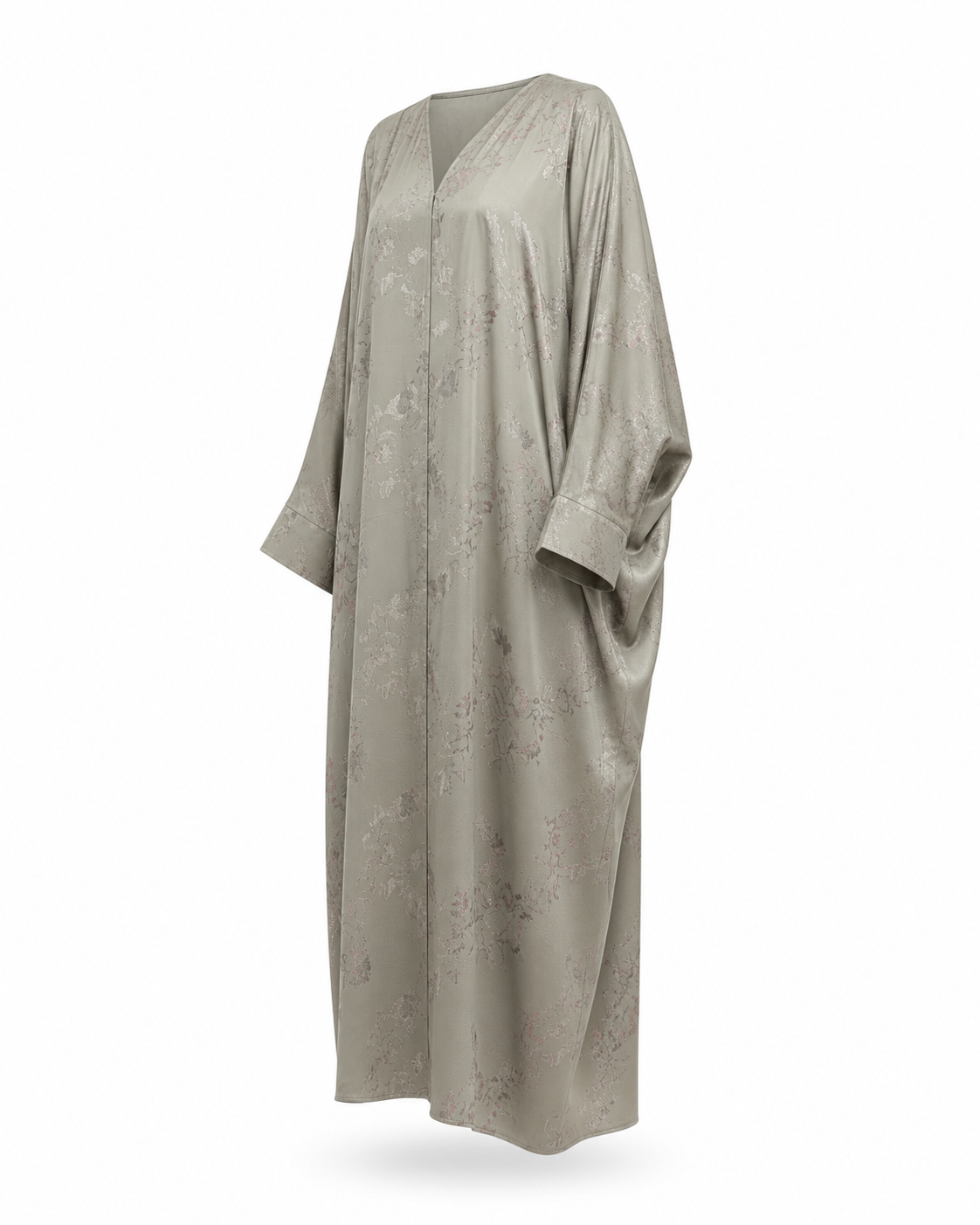 Zohroze Pista Green Satin Wrap Abaya