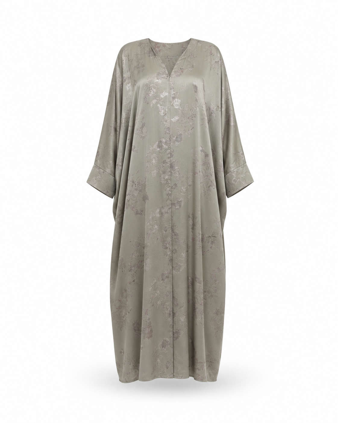 Zohroze Pista Green Satin Wrap Abaya