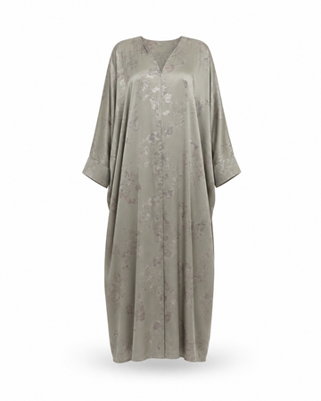 Zohroze Pista Green Satin Wrap Abaya