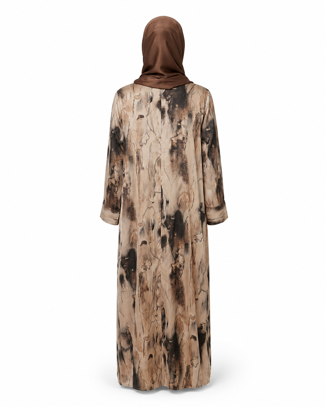 Zohroze Sandstone Marble Satin Kimono Abaya