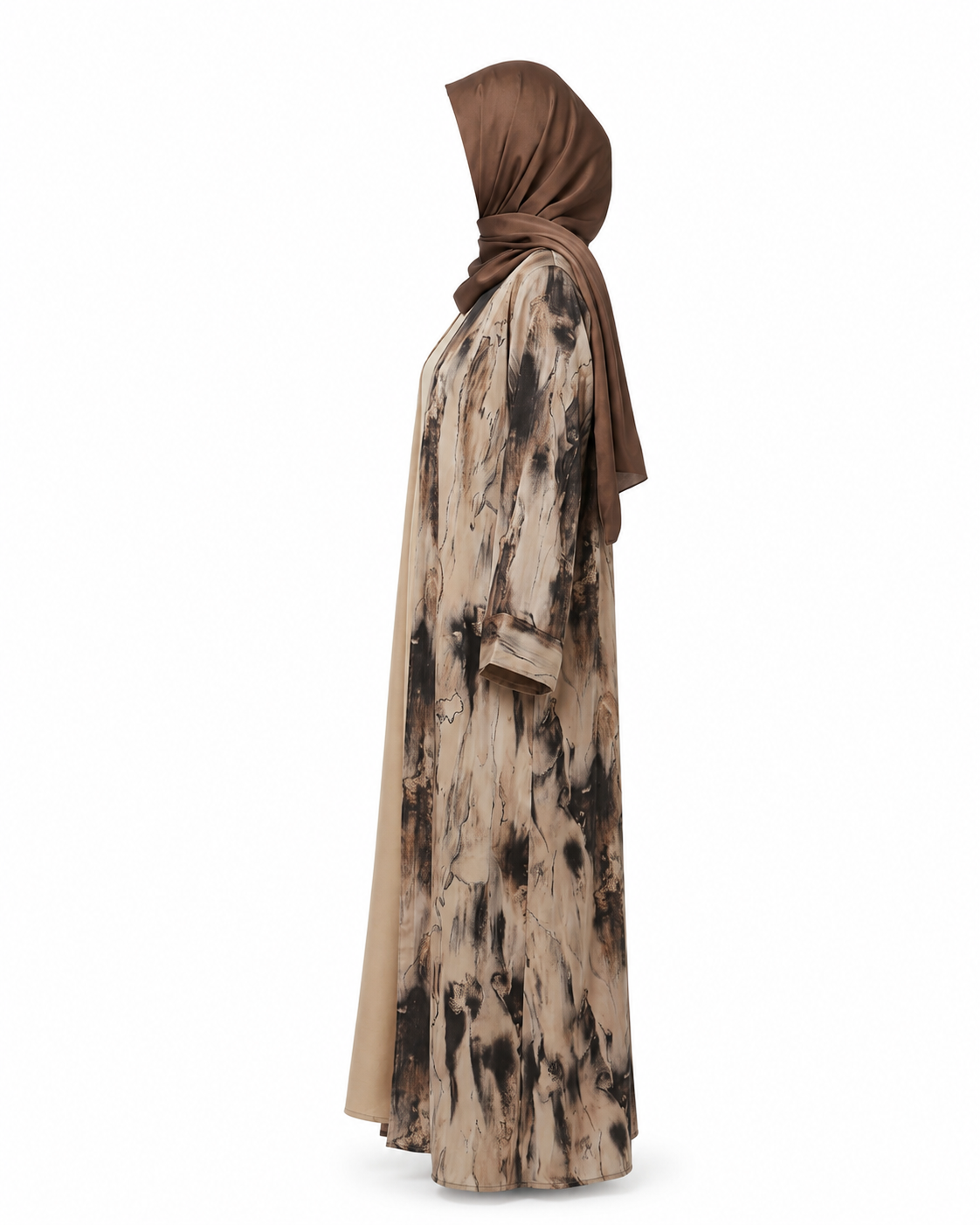 Zohroze Sandstone Marble Satin Kimono Abaya